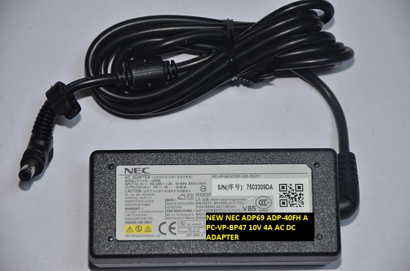 NEW NEC 10V 4A ADP69 ADP-40FH A AC DC ADAPTER PC-VP-BP47 4.8*1.7 - Click Image to Close